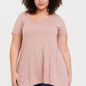 Torrid Dusty Pink Slub Handkerchief Tunic Tee